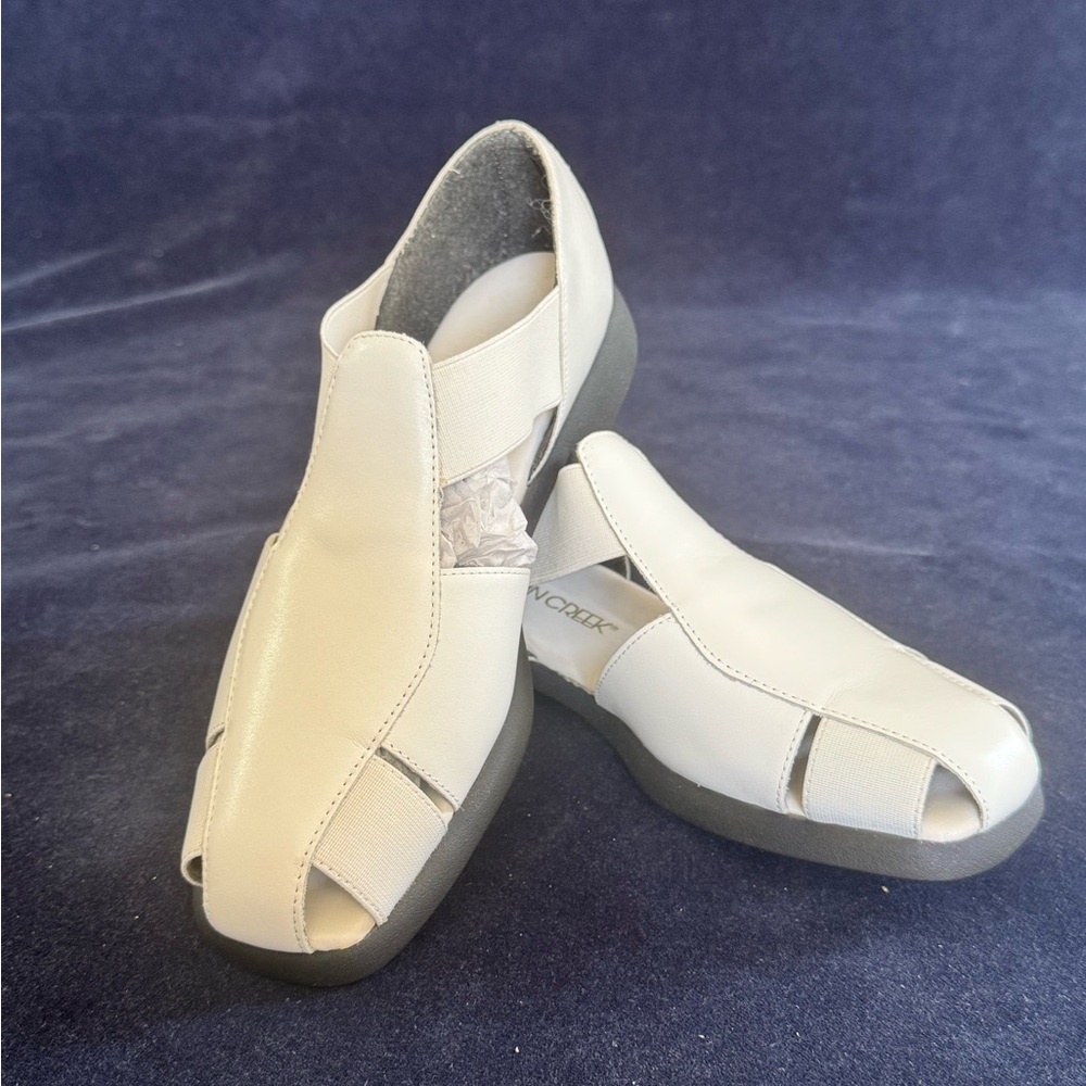 White Coastal Grandma Slip-On Sandals
